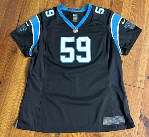 Nike On Field #59 Luke Kuechly Carolina Panthers NFL Jersey, Women’s Size XXL Cover