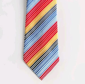 Colorful Giorgio Armani Bright Striped Rainbow Silk Neck Tie Handmade Italy NWOT - Picture 1 of 8