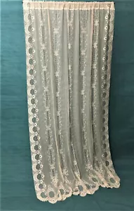 Valencia Ivory Cotton Blend Lace Window Panel 60" x 100" Livingroom Bedrm - Picture 1 of 7