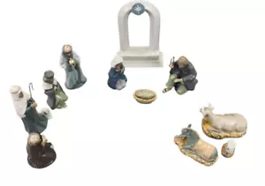 Punze 2006 Miniatur Krippe 11 teiliges Porzellan Set OVP gedeckte Töne - Bild 1 von 9