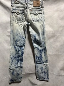 $150 NEW True Religion Jeans Big Boy US 12 Jack Straight Leg Bleached Blue Denim - Picture 1 of 12