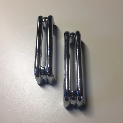 2 Vintage KBC Chrome Split Bar Drawer Pull Mid Century Style Lot E Cover