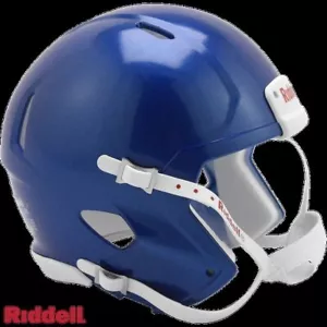 Kit de casco de fútbol americano Memphis azul (metálico) Riddell Speed en blanco MINI - Imagen 1 de 16