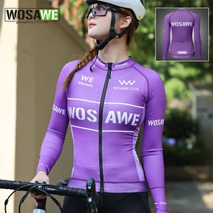 WOSAWE Womens Cycling Jersey Pro Road Bike Long Sleeve Bicycle Breathable Tops - Picture 1 of 17