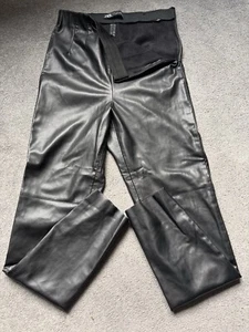 Ladies Zara Faux Leather Black Trousers Size 8 - Picture 1 of 2