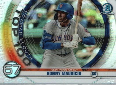 2020 Bowman #BTP-67 Ronny Mauricio Chrome Bowman Scouts Top 100 - Image 1 of 2