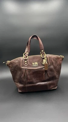 Coach Madison Handbag 👜 Brown Leather Satchel Bag With Dust Cover Pre-Owned - Image 1 of 4