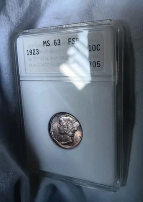 1923 10C Mercury Silver Dime MS-63FSB Old ANA Holder Grand Appeal!! - Image 1 of 4