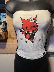 O'Mighty hello Kitty devil white Tube Top Size M - Picture 1 of 7