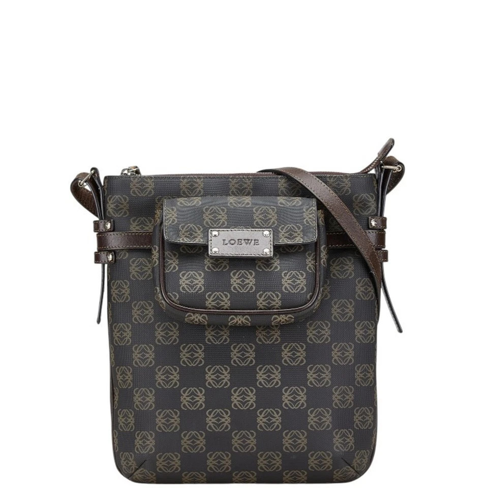 LOEWE Anagram Crossbody Shoulder Bag in Black/Brown PVC and Leathe... GZl1awzu - Image 1 of 1