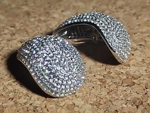 Vintage Rhinestone Jarin Clip-On Earrings  - Picture 1 of 7