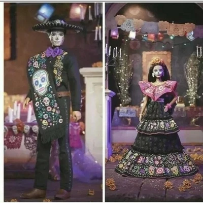 2021 Dia De Los Muertos (Day of the Dead) Dolls. Barbie & Ken SET- In Hand !! - Image 1 of 4