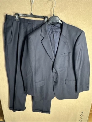 TRAJE DE 2 piezas JOS A BANK 46R azul oscuro espiga 37x31 2 botones 100 % lana Foto 1 de 4