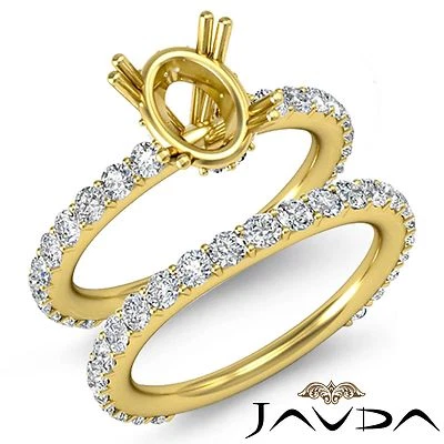 Diamond Engagement Half Eternity Ring Oval Bridal Settings 18k Gold Yellow 1.5Ct - Image 1 of 4