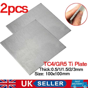 100*100mm Grade 5 TC4 Titanium Plate Alloy Panel Metal Sheet 0.5 1 - 3mm Thick - Picture 1 of 9
