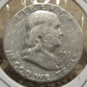 Medio dólar Benjamin Franklin 1953-S 90 % plata 50 c #1 - Imagen 1 de 2