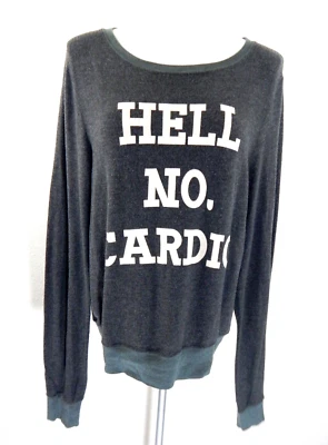 Moletom Wildfox Feminino Pequeno Hell No Cardio Cinza Pulôver Gola Redonda Excelente Estado Usado - Imagem 1 de 4