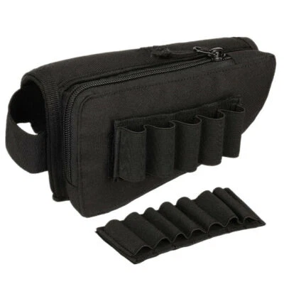 Tactical Buttstock Cheek Pad Rest Shotgun Rifle Shell Ammo Carrier Holder Pouch - Image 1 of 4