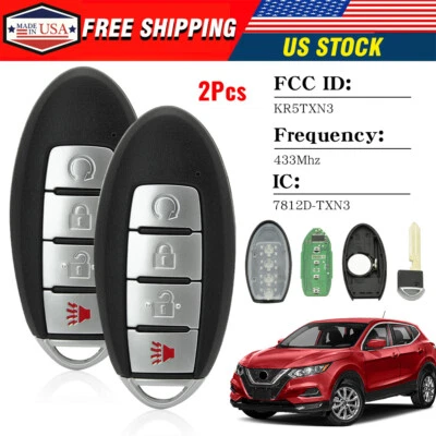 Mando a distancia sin llave inteligente Nissan Kicks Rogue 2019-2021 desbloqueado/4 botones Foto 1 de 4