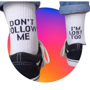 Funny socks *Novelty Socks Don't Follow Me I'm Lost Too Socks *Gift Idea For Man - Picture 1 of 10