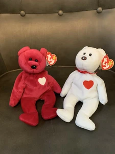 2 Beanie Babys "Valentino & Valentina" 1993/1999 - Bild 1 von 10