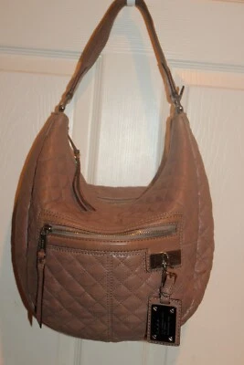 L.A.M.B. Bolso de Hombro Hobo Curvo Cuero Acolchado Neutro Tostado Gwen Stefani Foto 1 de 4