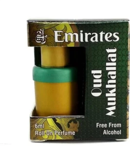 Oud Mukhallat Emirates Attar Roll On Long Lasting Luxury Ittar (6ml) Pack Of 2 - Picture 1 of 3