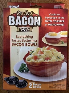 Bacon Bowl, As Seen on TV Perfect Bacon Bowl, 2 Bowls New - Picture 1 of 2