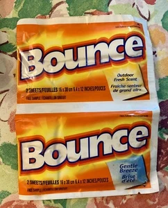 Vintage 2x BOUNCE Fabric Softener Dryer Sample Sheets New - Picture 1 of 4