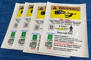 x4 Vinyl Label Sticker WARNING 480 Volts Arc Flash Shock Hazard Decal PPE OSHA - Picture 1 of 1