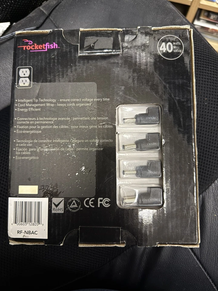 Rocketfish RF-NBAC Universal AC Netbook Laptop Charger Power Adapter 40W 12v-19v - Image 1 of 1