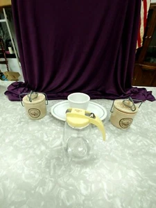 1950'S COLLECTIBLES CTONEWARE SYRUP JAR IROQUOIS CHINA 5 PIECES. - Picture 1 of 12
