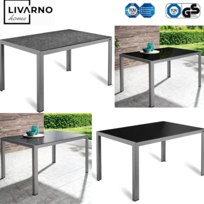LIVARNO home Alu-Gartentisch Gartentisch Wetterfest bis 50kg Glasstisch NEU OVP - Bild 1 von 4