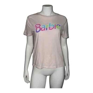 Barbie Girls Pink T-Shirt Logo Short Sleeve Graphic T-Shirt XL 14 EUC - Picture 1 of 8