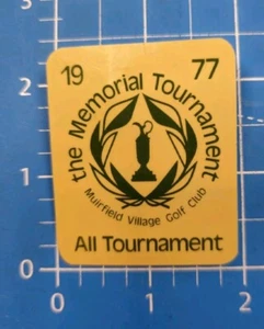 Vintage 1977 PGA Memorial Golf Biglietto Partecipazione Spilla Indietro Distintivo Jack Nicklaus - Foto 1 di 3