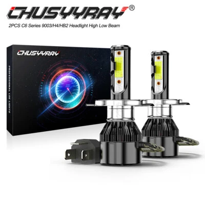 For Hyundai Accent 2000-2017 LED Headlight Kit 2x H4 9003 High/Low Bulbs 6000K - Image 1 of 4