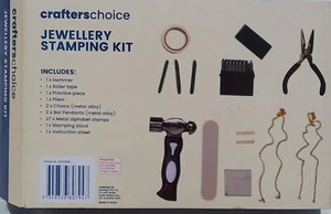 JEWELLERY STAMPING KIT. NEW IN ORIG. PKT. HAMMER, PLIERS, 24 LETTER STICKS, ETC. - Picture 1 of 9