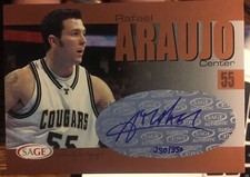 Rafael Araujo BYU Bringham Young University Basketball Sage Autograph Card /350