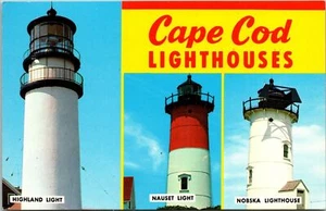Highland, Nauset Nobska Night Houses Cape Cod Massachusetts Postcard - Picture 1 of 2