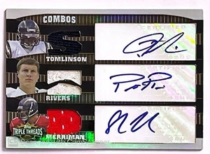 2006 Topps Triple Thread Auto Relic TOMLINSON/RIVERS/MERRIMAN /27 CHARGERS - Picture 1 of 2