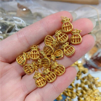 Чистый 24K желтое золото подвеска женщин 3D твердое золото 5 g абакус сумка подвески подарок 1шт  - Изображение 1 из 4