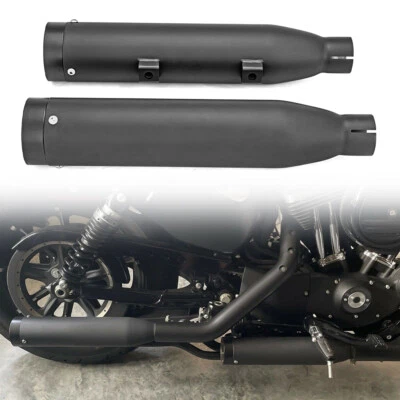 Black 3" Slip-On Exhaust Muffler For Harley Sportster XL 883 1200 Iron 2014-UP - Image 1 of 4