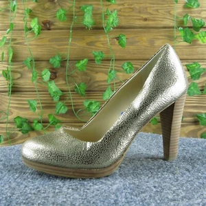 Banana Republic pompa donna pelle oro 7,5M usata delicatamente 2025 - Foto 1 di 6
