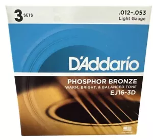 D'Addario EJ16-3D Phosphor Bronze Light Akustikgitarrensaiten 3 Sätze EJ16 - Bild 1 von 1