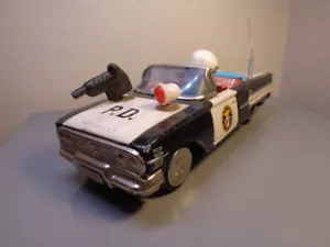 ICHIKO JAPAN VINTAGE 1960'S TINPLATE CHEVROLET POLICE CAR VERY RARE ITEM VG - Picture 1 of 8
