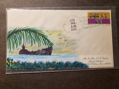 USS WALDO COUNTY LST-1163 Naval Cover 1965 MORRISSEY HAND-PAINTED Cachet - Image 1 of 2