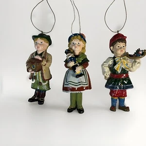 3 Christmas Village Children Ornaments  Dangling Legs Vtg Victorian Style Era 4” - Picture 1 of 13