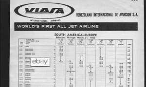 VIASA VENEZUELA AIRLINES 12/1962 OAG GUIDE PLANE WORLDS FIRST ALL JET AIRLINE - Bild 1 von 1