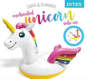 Intex 57561 Einhorn Unicorn Ride On 198x140x97 cm Schwimmtier Pool Luftmatratze - Bild 1 von 3