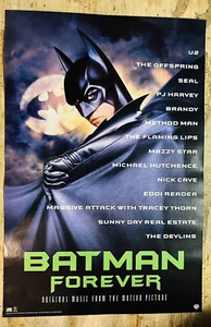 BATMAN FOREVER Soundtrack Poster 20”X30”(1995) Atlantic/Island Records NOS - Picture 1 of 3